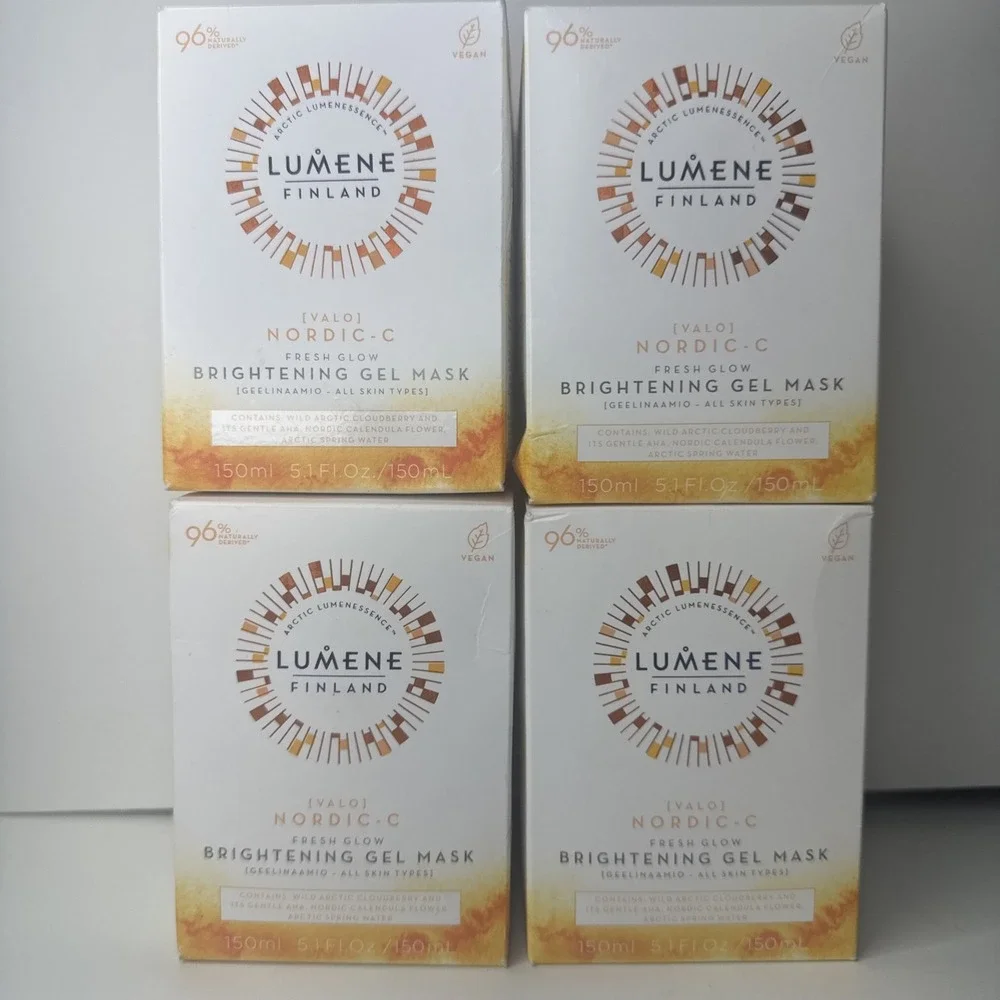4x Lumene Nordic C FRESH GLOW Brightening Gel Mask 5.10z All Skin Type